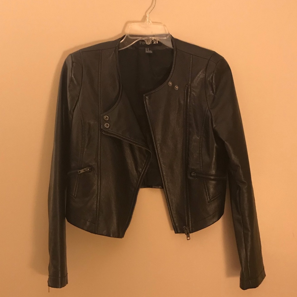 Faux Black Leather Jacket